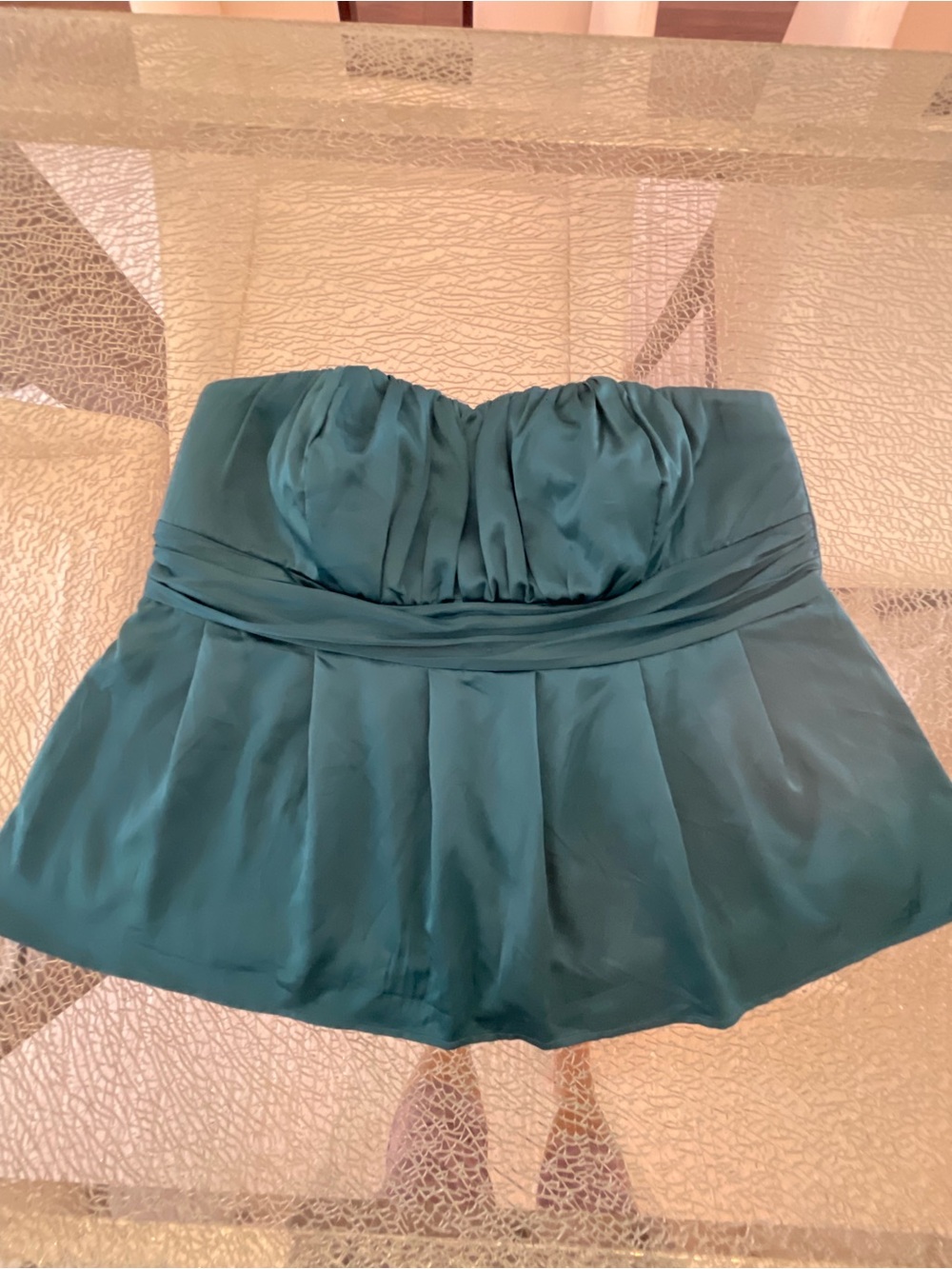 torrid Teal Strapless Peplum Bustier Top